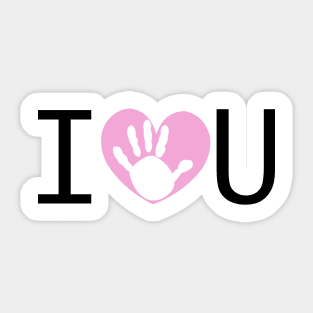 Baby hand print with heart Sticker